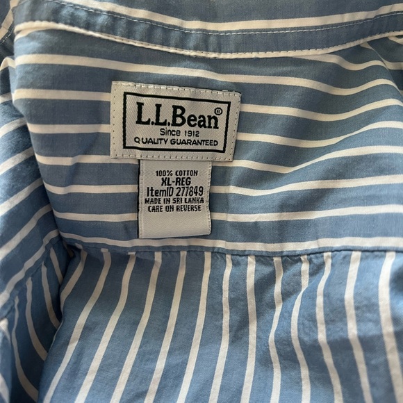 Blue and white striped button down L.L. Bean - Picture 3 of 3
